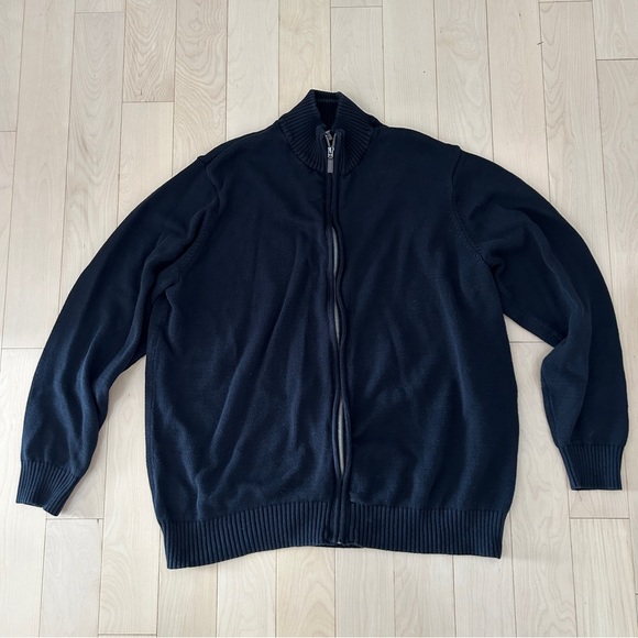Dockers Cotton Knit Half Zip Sweater, Men's Size L cotton black type Vintage Second Hand